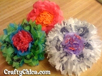 CraftyChica Stamped Tissue Paper Flowers